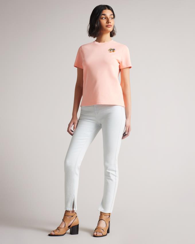 Jean Ted Baker Slim With Ankle Slit Blanche Femme | XBK-47777601